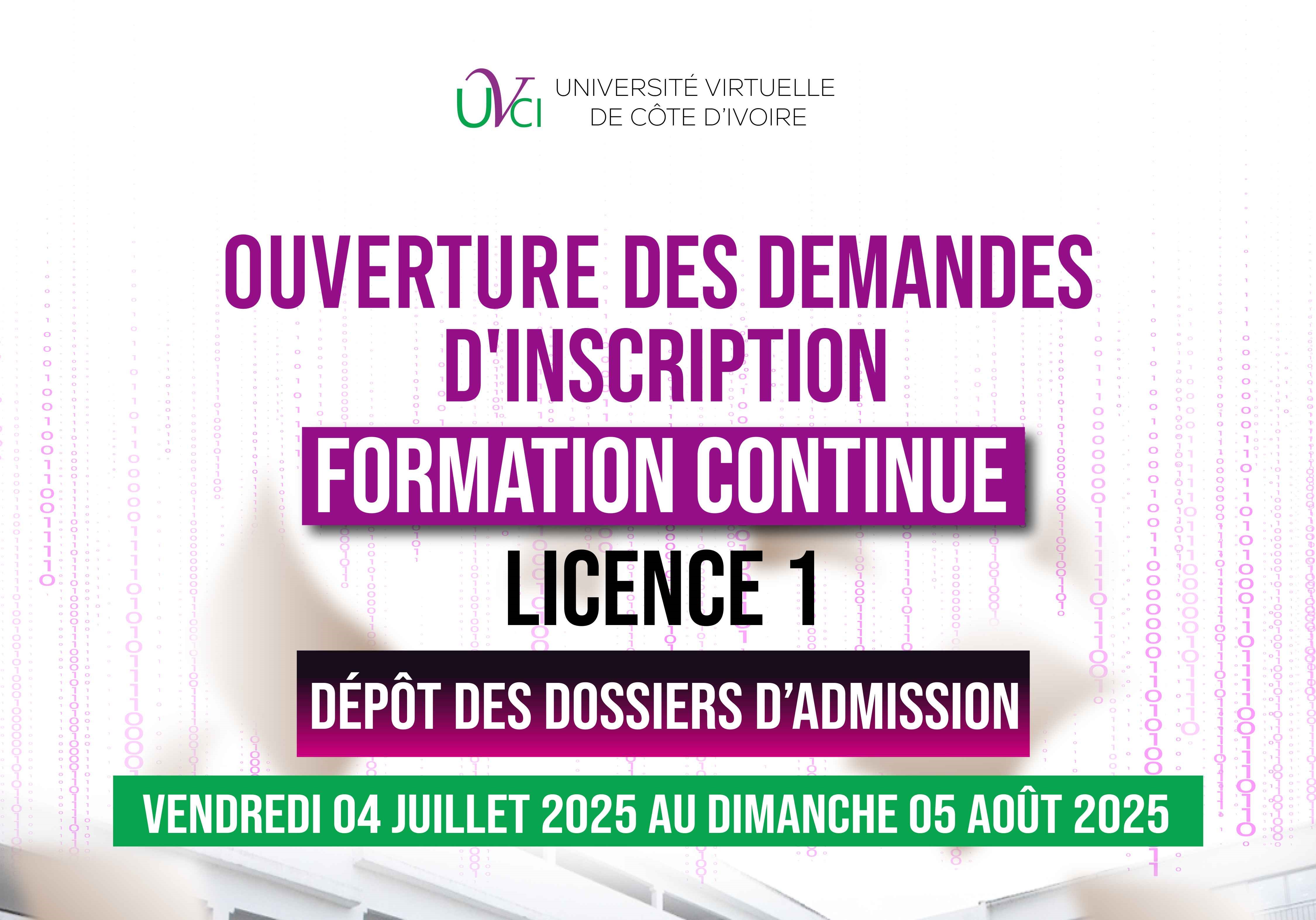 COMMUNIQUE RELATIF A L’OUVERTURE DES DEMANDES  D’ADMISSION POUR LES EQUIVALENCES AU TITRE DE  L’ANNEE ACADEMIQUE 2025-2026